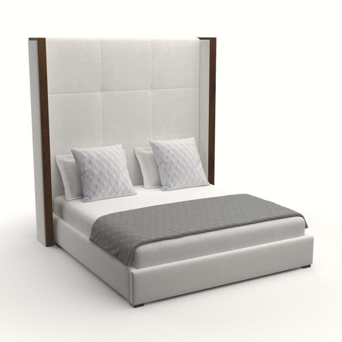 Nativa Interiors - Irenne Simple Tufted Upholstered High King Off White Bed - BED-IRENNE-ST-HI-KN-PF-WHITE - GreatFurnitureDeal