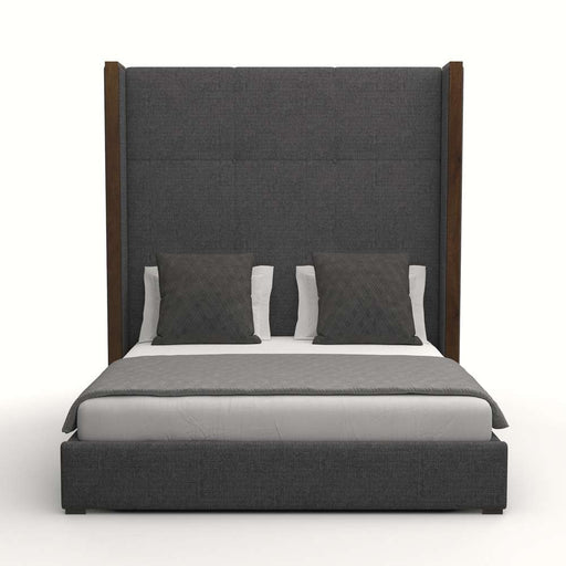 Nativa Interiors - Irenne Simple Tufted Upholstered High Queen Charcoal Bed - BED-IRENNE-ST-HI-QN-PF-CHARCOAL - GreatFurnitureDeal