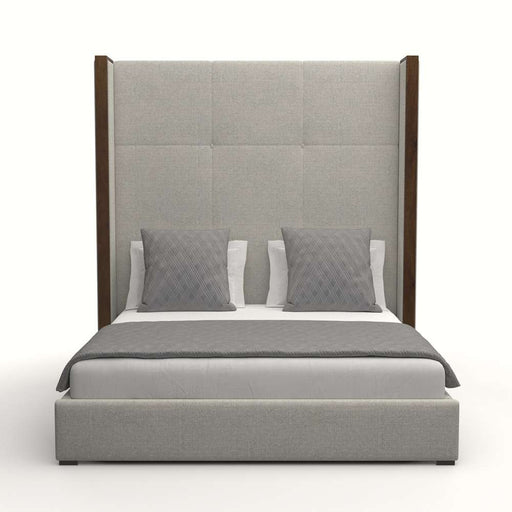 Nativa Interiors - Irenne Simple Tufted Upholstered High Queen Grey Bed - BED-IRENNE-ST-HI-QN-PF-GREY - GreatFurnitureDeal