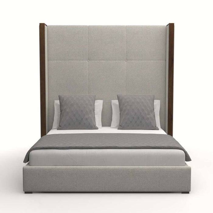 Nativa Interiors - Irenne Simple Tufted Upholstered High Queen Charcoal Bed - BED-IRENNE-ST-HI-QN-PF-CHARCOAL - GreatFurnitureDeal