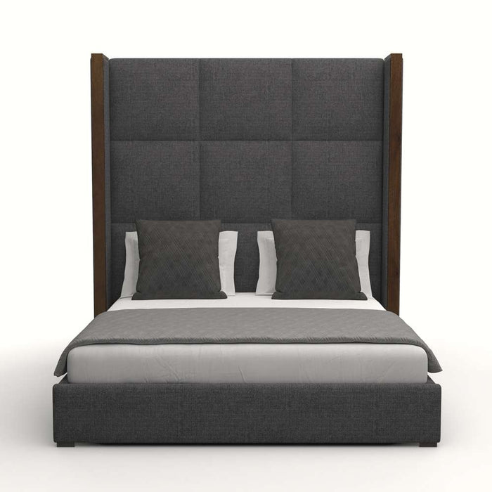 Nativa Interiors - Irenne Square Tufted Upholstered High California King Charcoal Bed - BED-IRENNE-SQ-HI-CA-PF-CHARCOAL - GreatFurnitureDeal