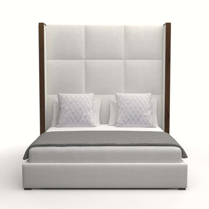 Nativa Interiors - Irenne Square Tufted Upholstered High King Off White Bed - BED-IRENNE-SQ-HI-KN-PF-WHITE