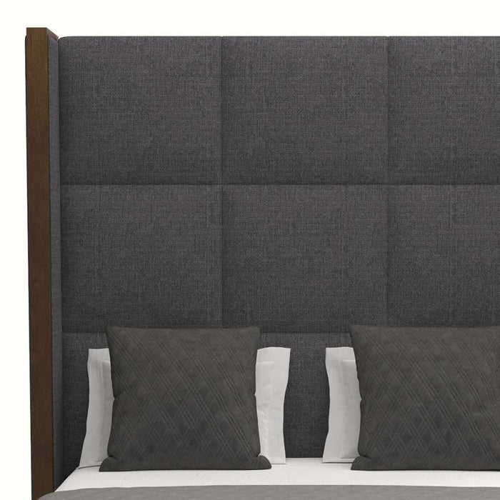 Nativa Interiors - Irenne Square Tufted Upholstered High Queen Charcoal Bed - BED-IRENNE-SQ-HI-QN-PF-CHARCOAL