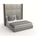 Nativa Interiors - Irenne Square Tufted Upholstered High Queen Charcoal Bed - BED-IRENNE-SQ-HI-QN-PF-CHARCOAL - GreatFurnitureDeal