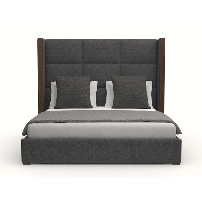 Nativa Interiors - Irenne Square Tufted Upholstered Medium California King Charcoal Bed - BED-IRENNE-SQ-MID-CA-PF-CHARCOAL - GreatFurnitureDeal