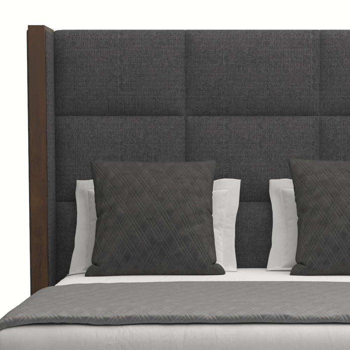 Nativa Interiors - Irenne Square Tufted Upholstered Medium Queen Charcoal Bed - BED-IRENNE-SQ-MID-QN-PF-CHARCOAL - GreatFurnitureDeal