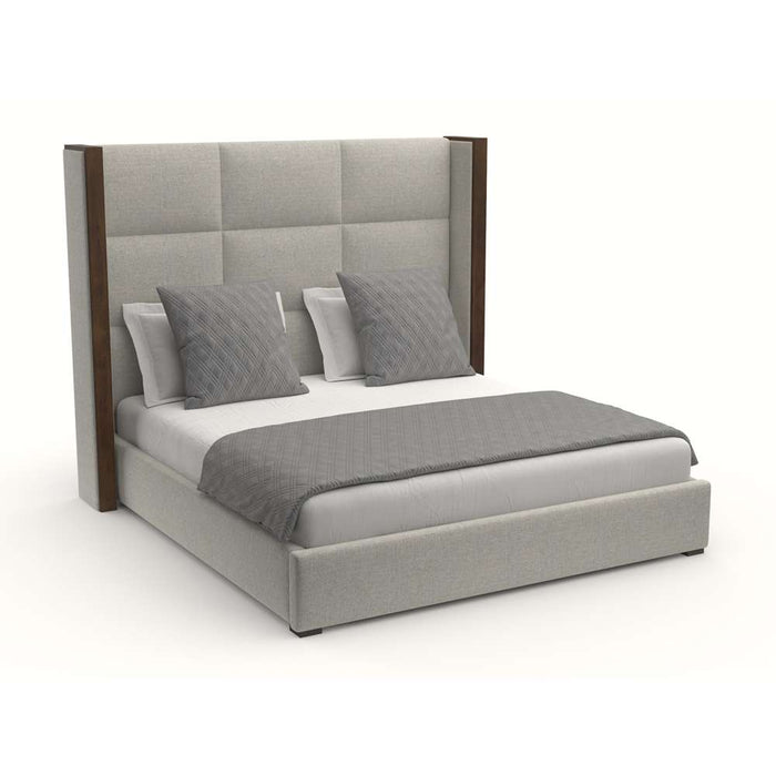Nativa Interiors - Irenne Square Tufted Upholstered Medium Queen Grey Bed - BED-IRENNE-SQ-MID-QN-PF-GREY