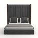 Nativa Interiors - Irenne Vertical Channel Tufted Upholstered High California King Charcoal Bed - BED-IRENNE-VC-HI-CA-PF-CHARCOAL - GreatFurnitureDeal