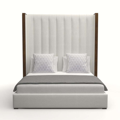 Nativa Interiors - Irenne Vertical Channel Tufted Upholstered High Height California King Off White Bed - BED-IRENNE-VC-HI-CA-PF-WHITE - GreatFurnitureDeal