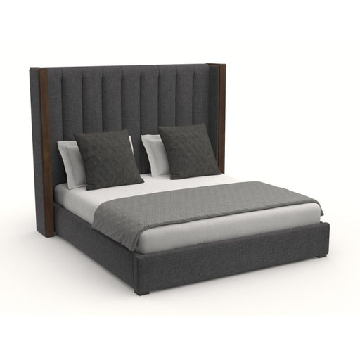 Nativa Interiors - Irenne Vertical Channel Tufted Upholstered Medium California King Charcoal Bed - BED-IRENNE-VC-MID-CA-PF-CHARCOAL - GreatFurnitureDeal