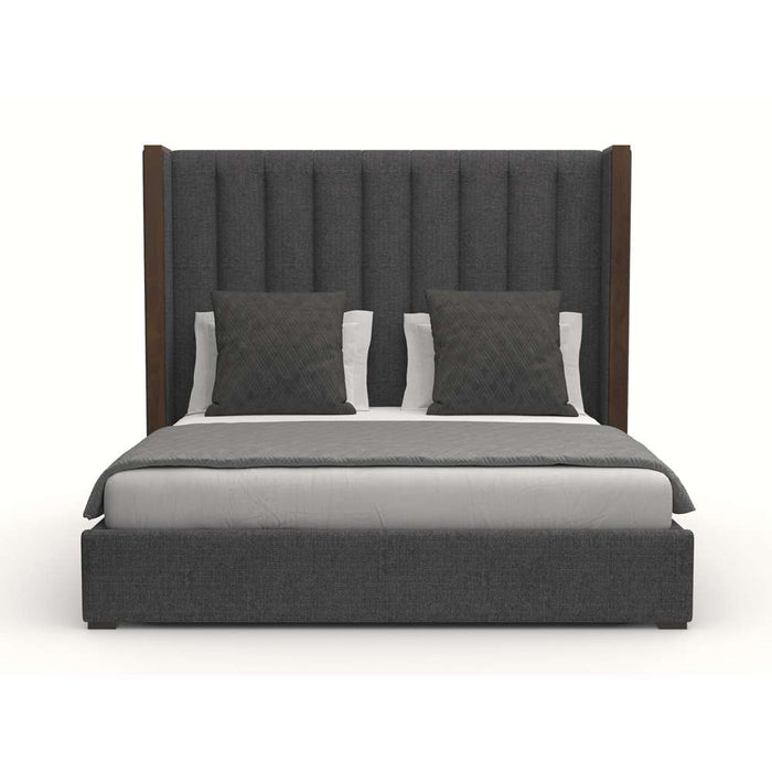 Nativa Interiors - Irenne Vertical Channel Tufted Upholstered Medium Queen Charcoal Bed - BED-IRENNE-VC-MID-QN-PF-CHARCOAL - GreatFurnitureDeal
