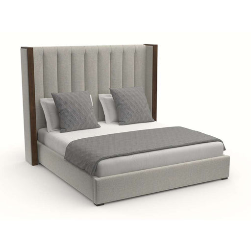 Nativa Interiors - Irenne Vertical Channel Tufted Upholstered Medium Queen Grey Bed - BED-IRENNE-VC-MID-QN-PF-GREY - GreatFurnitureDeal