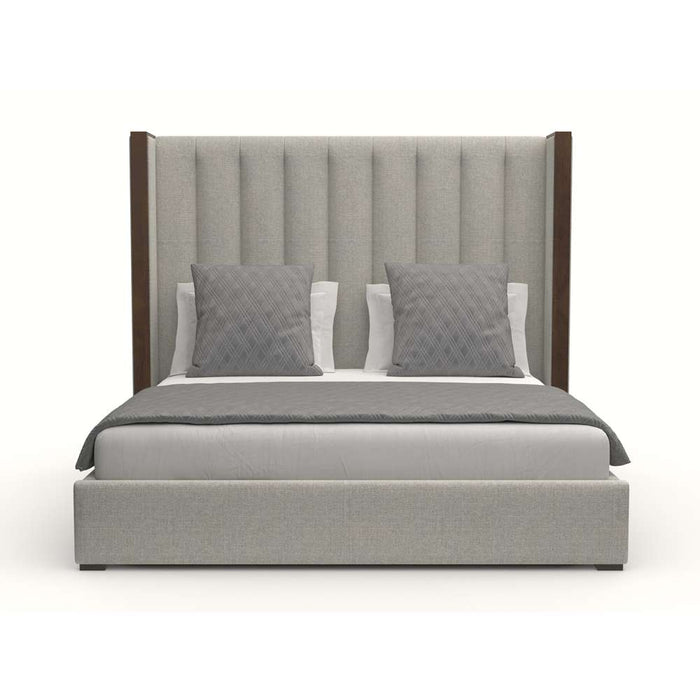 Nativa Interiors - Irenne Vertical Channel Tufted Upholstered Medium Queen Grey Bed - BED-IRENNE-VC-MID-QN-PF-GREY - GreatFurnitureDeal