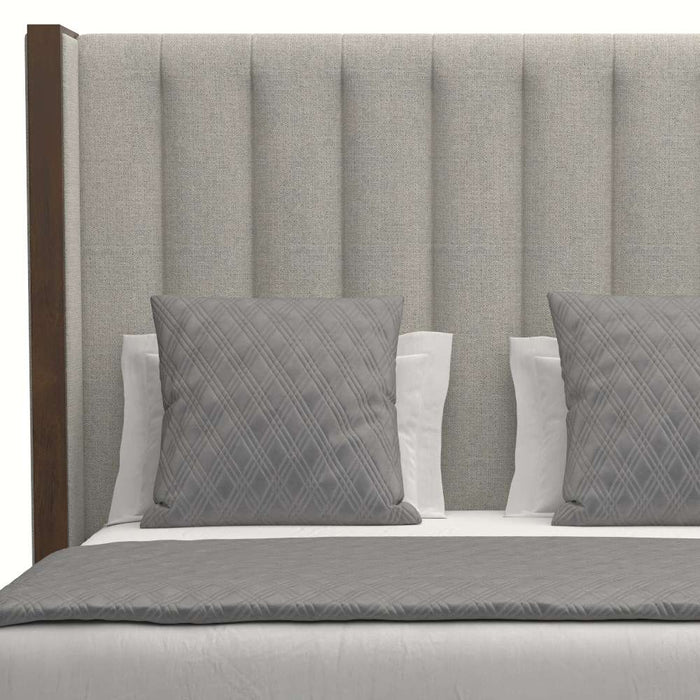 Nativa Interiors - Irenne Vertical Channel Tufted Upholstered Medium Queen Grey Bed - BED-IRENNE-VC-MID-QN-PF-GREY - GreatFurnitureDeal