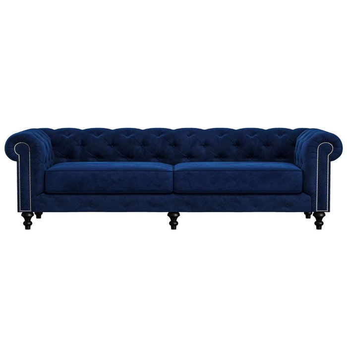 Nativa Interiors - London Tufted Sofa 103" in Blue - SOF-LONDON-103-CL-MF-BLUE - GreatFurnitureDeal