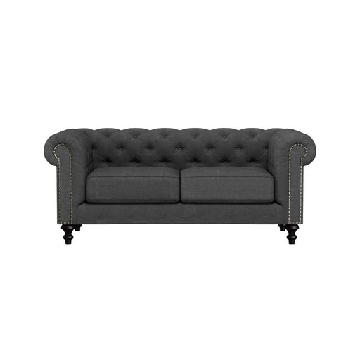 Nativa Interiors - London Tufted Sofa 72" in Charcoal - SOF-LONDON-72-CL-PF-CHARCOAL - GreatFurnitureDeal