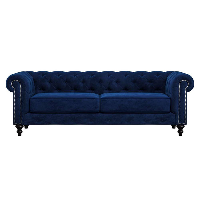 Nativa Interiors - London Tufted Sofa Deep Plush 103" in Blue - SOF-LONDON-103-DP-MF-BLUE - GreatFurnitureDeal
