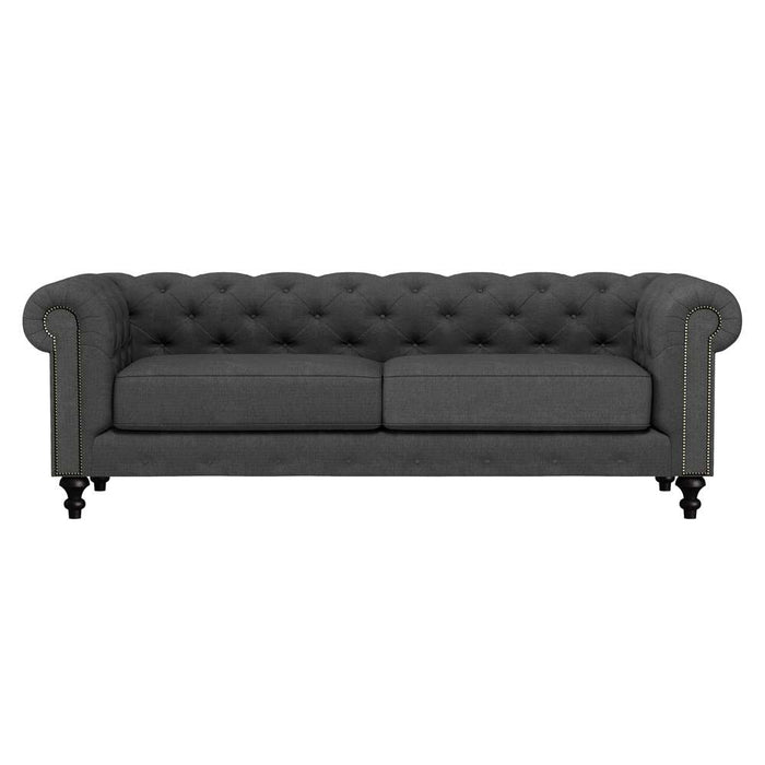 Nativa Interiors - London Tufted Sofa 90" in Charcoal - SOF-LONDON-90-CL-PF-CHARCOAL