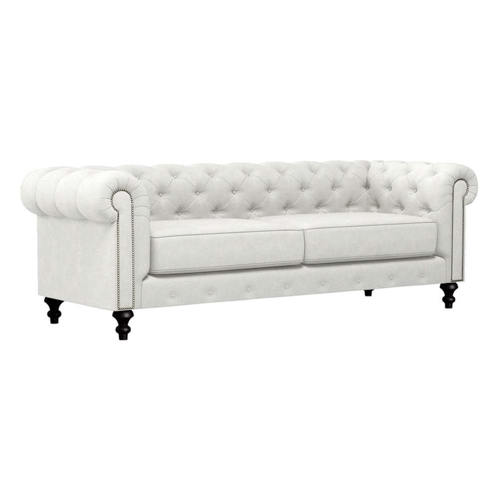 Nativa Interiors - London Tufted Sofa 90" in Charcoal - SOF-LONDON-90-CL-PF-CHARCOAL - GreatFurnitureDeal