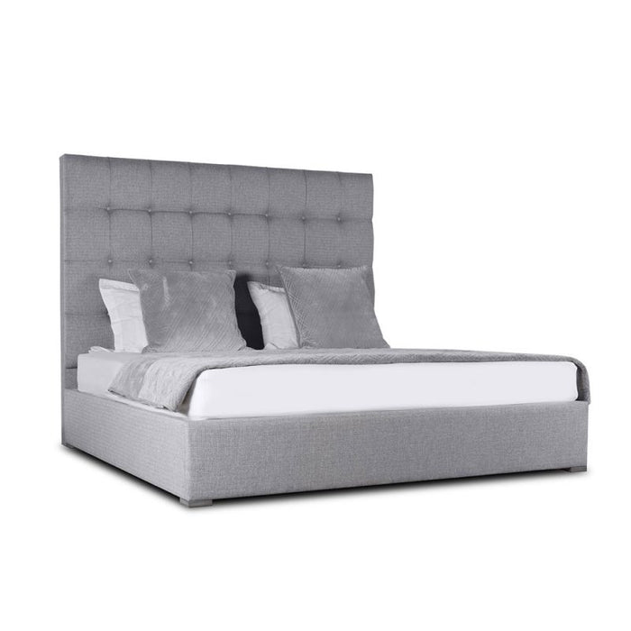 Nativa Interiors - Moyra Box Tufted Upholstered High Height California King Grey Bed - BED-MOYRA-BOX-HI-CA-PF-GREY
