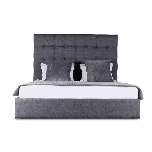 Nativa Interiors - Moyra Box Tufted Upholstered Medium Queen Charcoal Bed - BED-MOYRA-BOX-MID-QN-PF-CHARCOAL - GreatFurnitureDeal