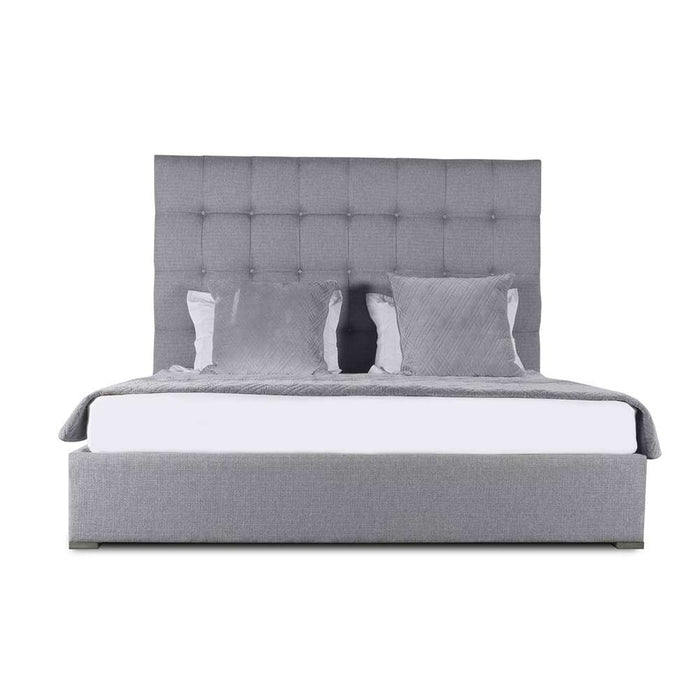 Nativa Interiors - Moyra Box Tufted Upholstered Medium Queen Grey Bed - BED-MOYRA-BOX-MID-QN-PF-GREY - GreatFurnitureDeal