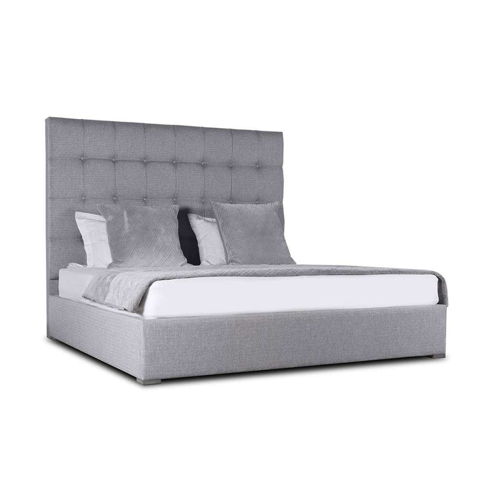 Nativa Interiors - Moyra Box Tufted Upholstered Medium Queen Grey Bed - BED-MOYRA-BOX-MID-QN-PF-GREY - GreatFurnitureDeal
