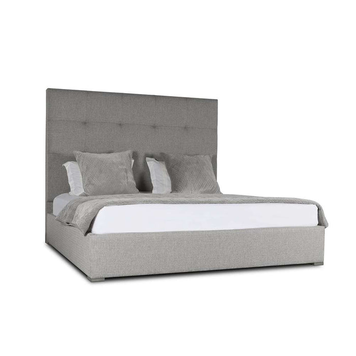 Nativa Interiors - Moyra Button Tufted Upholstered Medium California King Charcoal Bed - BED-MOYRA-BTN-MID-CA-PF-CHARCOAL - GreatFurnitureDeal
