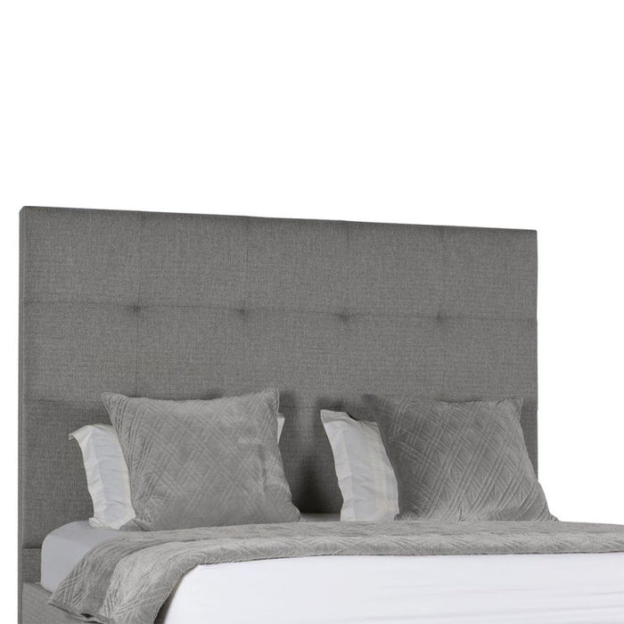 Nativa Interiors - Moyra Button Tufted Upholstered Medium King Grey Bed - BED-MOYRA-BTN-MID-KN-PF-GREY - GreatFurnitureDeal