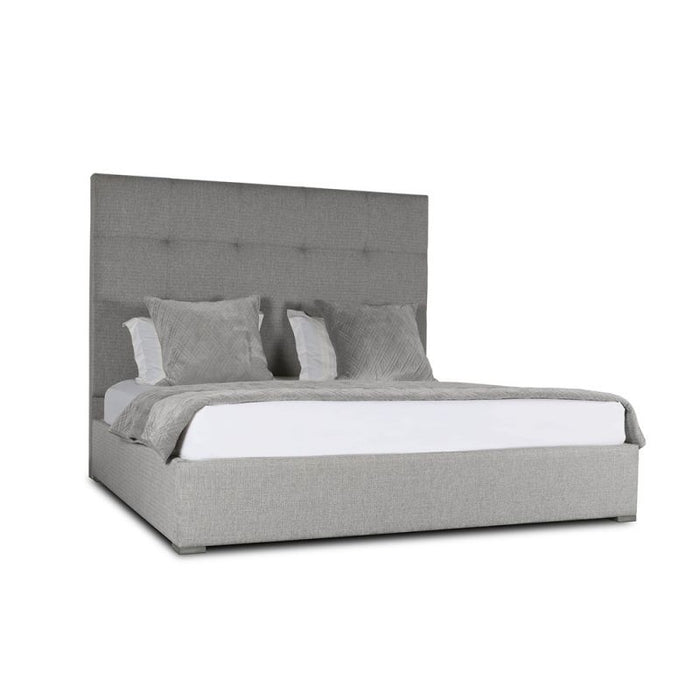 Nativa Interiors - Moyra Button Tufted Upholstered Medium King Grey Bed - BED-MOYRA-BTN-MID-KN-PF-GREY - GreatFurnitureDeal
