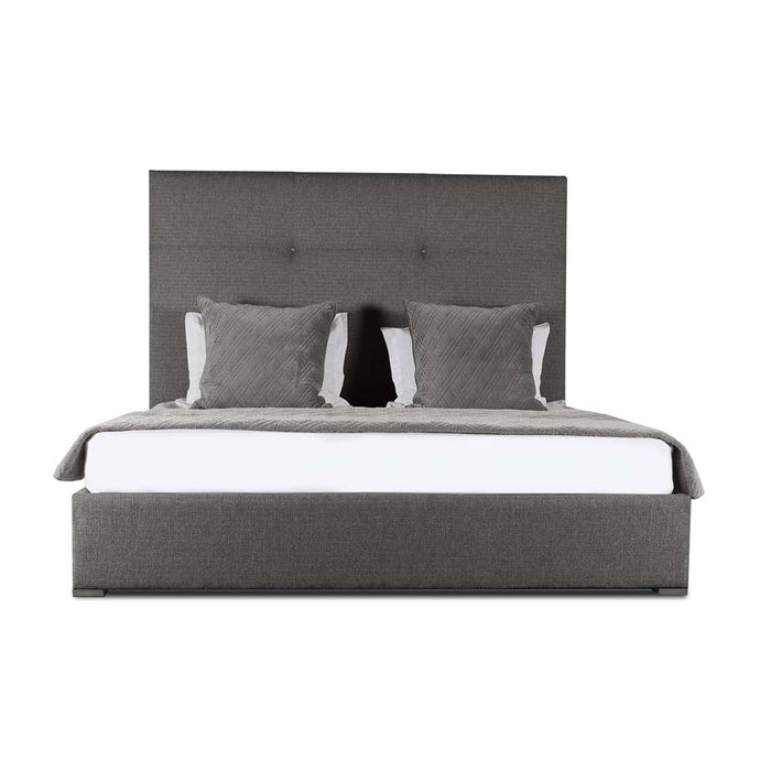 Nativa Interiors - Moyra Plain Upholstered High Queen Grey Bed - BED-MOYRA-PL-HI-QN-PF-GREY - GreatFurnitureDeal