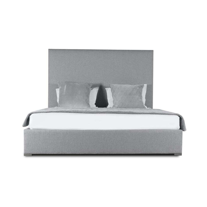 Nativa Interiors - Moyra Plain Upholstered Medium Queen Charcoal Bed - BED-MOYRA-PL-MID-QN-PF-CHARCOAL - GreatFurnitureDeal