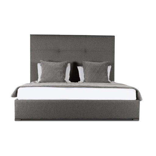 Nativa Interiors - Moyra Simple Tufted Upholstered High Queen Charcoal Bed - BED-MOYRA-ST-HI-QN-PF-CHARCOAL - GreatFurnitureDeal