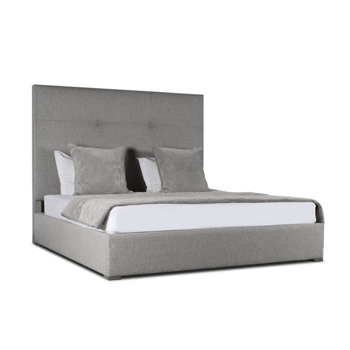 Nativa Interiors - Moyra Simple Tufted Upholstered High King Off White Bed - BED-MOYRA-ST-HI-KN-PF-WHITE - GreatFurnitureDeal
