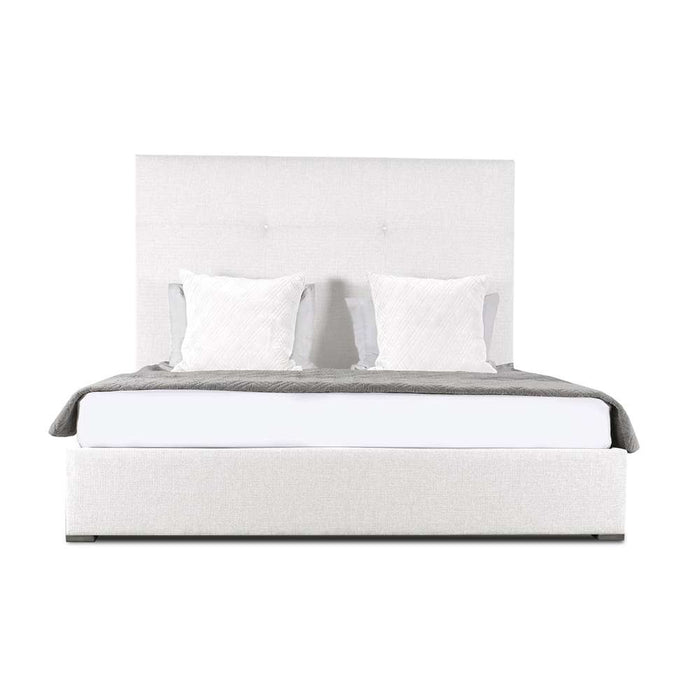 Nativa Interiors - Moyra Simple Tufted Upholstered Medium King Off White Bed - BED-MOYRA-ST-MID-KN-PF-WHITE - GreatFurnitureDeal