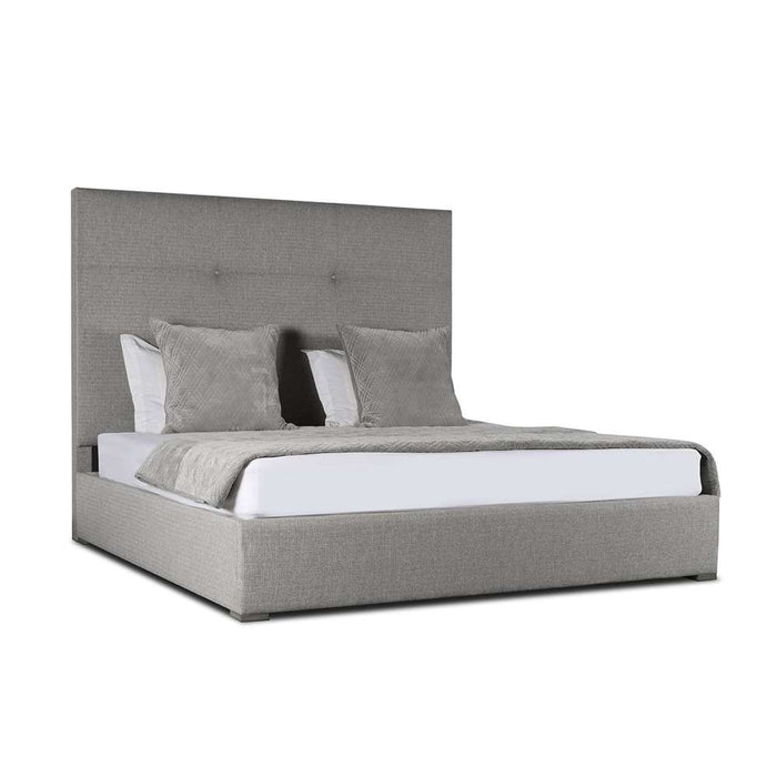 Nativa Interiors - Moyra Simple Tufted Upholstered Medium Queen Off White Bed - BED-MOYRA-ST-MID-QN-PF-WHITE - GreatFurnitureDeal