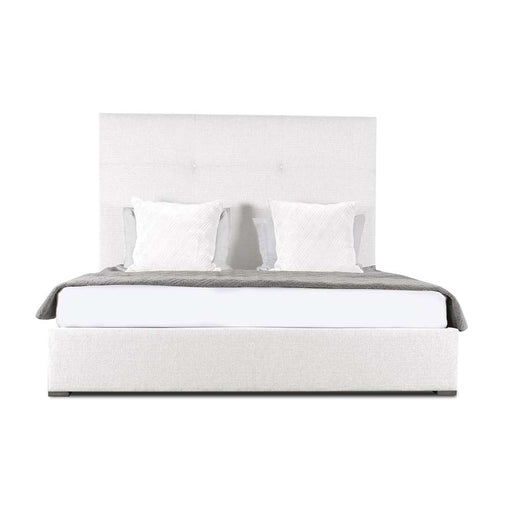 Nativa Interiors - Moyra Simple Tufted Upholstered Medium Queen Off White Bed - BED-MOYRA-ST-MID-QN-PF-WHITE - GreatFurnitureDeal