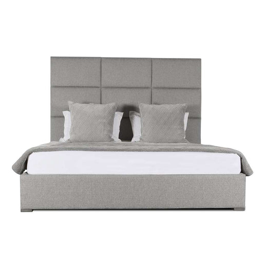 Nativa Interiors - Moyra Square Tufted Upholstered Medium Queen Grey Bed - BED-MOYRA-SQ-MID-QN-PF-GREY - GreatFurnitureDeal