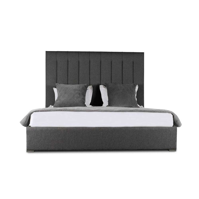 Nativa Interiors - Moyra Vertical Channel Tufted Upholstered Medium King Grey Bed - BED-MOYRA-VC-MID-KN-PF-GREY - GreatFurnitureDeal
