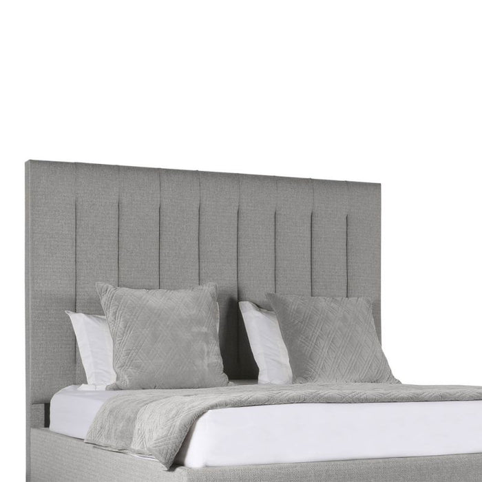Nativa Interiors - Moyra Vertical Channel Tufted Upholstered High King Charcoal Bed - BED-MOYRA-VC-HI-KN-PF-CHARCOAL - GreatFurnitureDeal
