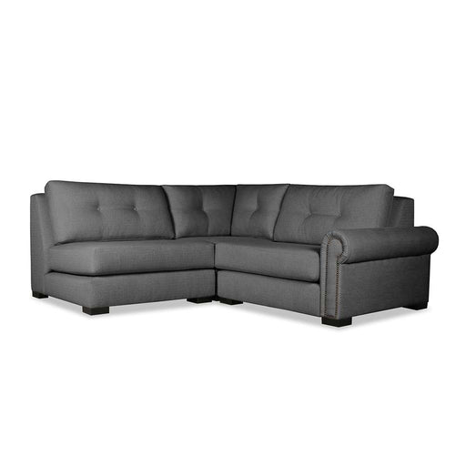 Nativa Interiors - Sylviane Buttoned Modular L-Shaped Sectional Mini Right Arm Facing 83" Charcoal - SEC-SYLV-BTN-CL-AR4-3PC-PF-CHARCOAL - GreatFurnitureDeal