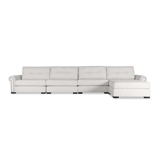 Nativa Interiors - Sylviane Buttoned Modular Sectional 83"D with Ottoman Off White - SEC-SYLV-BTN-DP-UL2-5PC-PF-WHITE - GreatFurnitureDeal