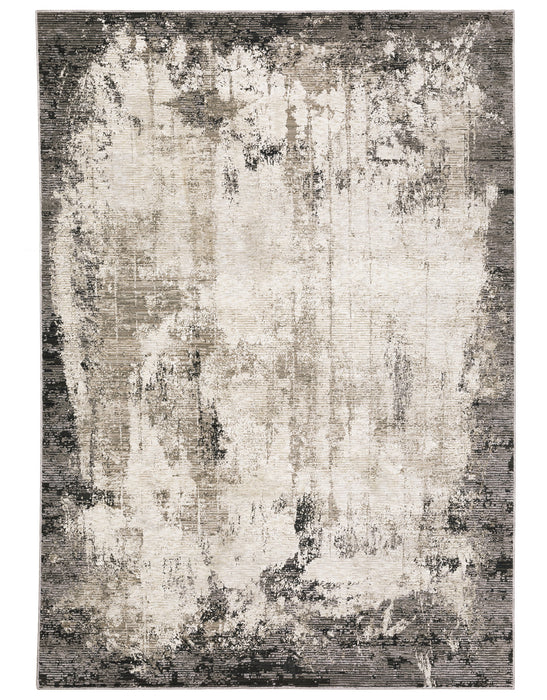 Oriental Weavers - Nebulous Grey/ Ivory Area Rug - 7151E - GreatFurnitureDeal