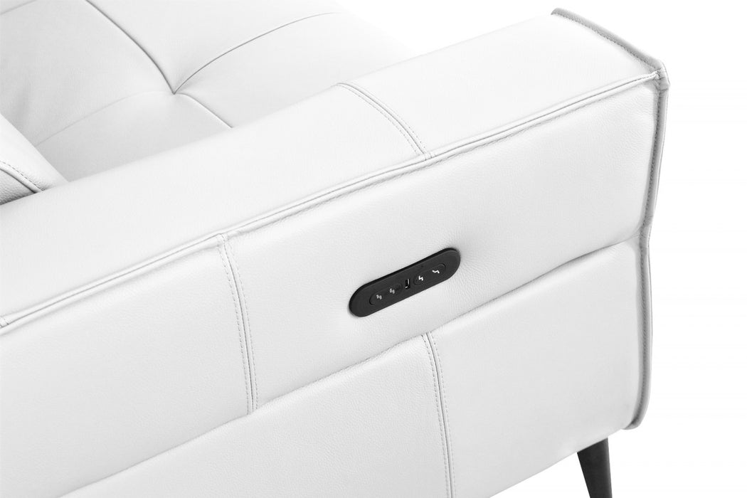 VIG Furniture - Divani Casa Nella - Modern White Leather Armchair w/ Electric Recliners - VGKN-E9193-WHT-CH
