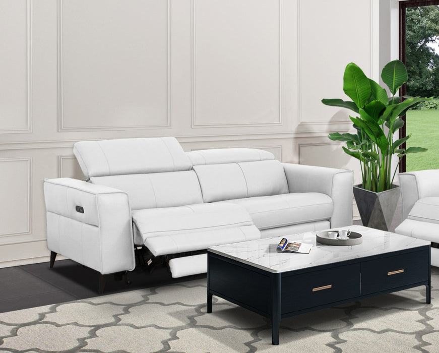 VIG Furniture - Divani Casa Nella - Modern White Leather Loveseat w/ Electric Recliners - VGKN-E9193-WHT-L
