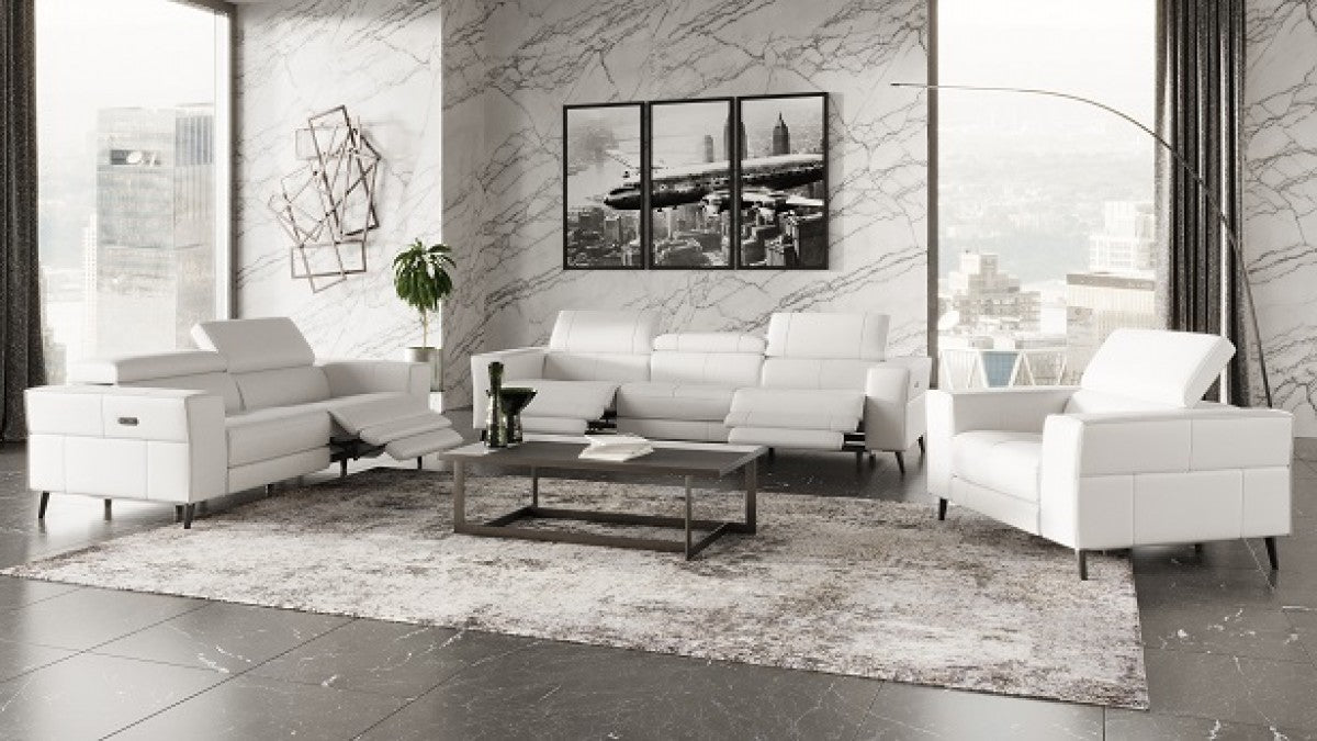 VIG Furniture - Divani Casa Nella - Modern White Leather Sofa w/ Electric Recliners - VGKN-E9193-WHT - GreatFurnitureDeal