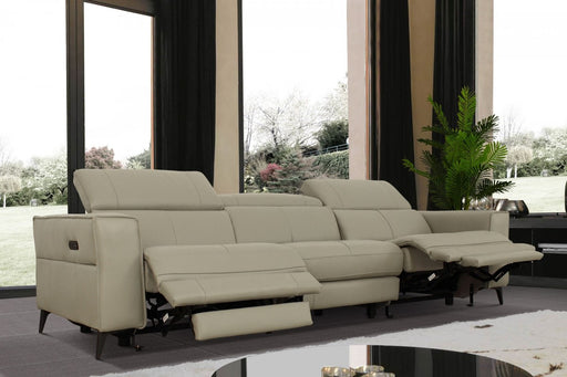 VIG Furniture - Divani Casa Nella Modern Light Grey Leather 4-Seater Sofa w- Electric Recliners - VGKNE9193-LTGRY-4S - GreatFurnitureDeal