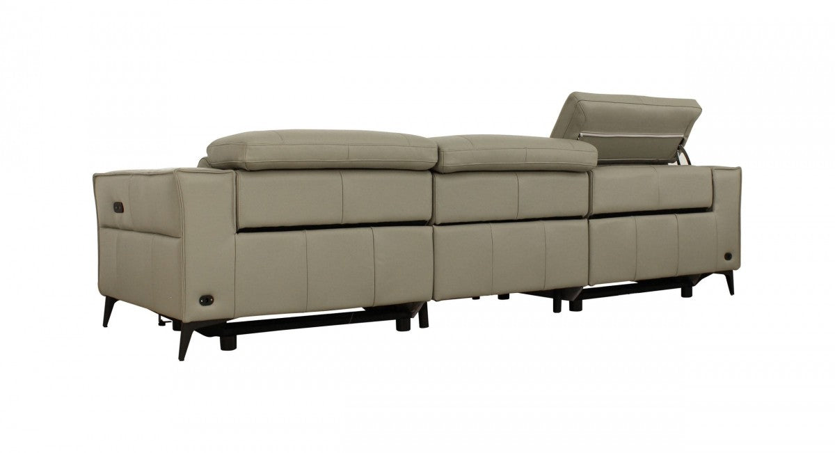VIG Furniture - Divani Casa Nella Modern Light Grey Leather 4-Seater Sofa w- Electric Recliners - VGKNE9193-LTGRY-4S - GreatFurnitureDeal
