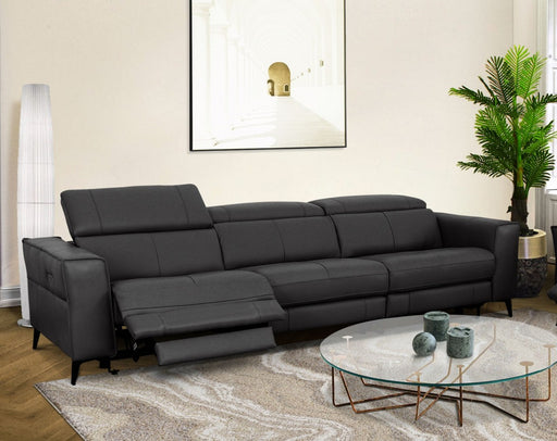 VIG Furniture - Divani Casa Nella Modern Black Leather 4-Seater Sofa w- Electric Recliners - VGKNE9193-BLK-4S - GreatFurnitureDeal