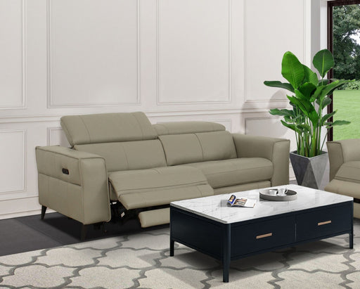 VIG Furniture - Divani Casa Nella Modern Light Grey Leather 3-Seater Sofa w- Electric Recliners - VGKNE9193-LTGRY-3S - GreatFurnitureDeal